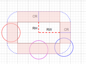 Collision detection - Rectangle vs circle 2 collisions example