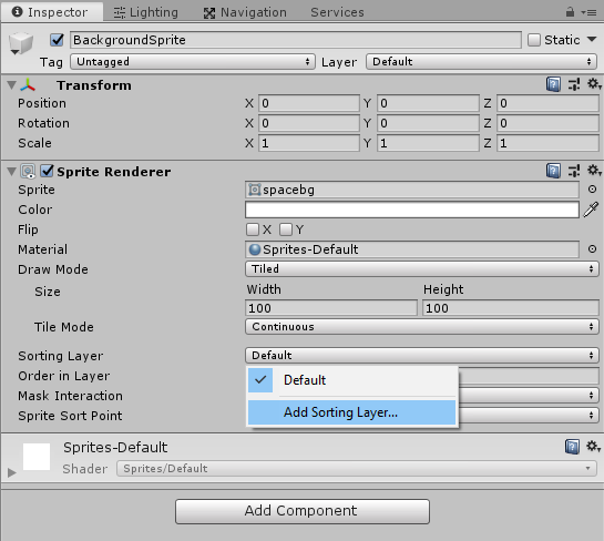 Sorting Layers Inspector